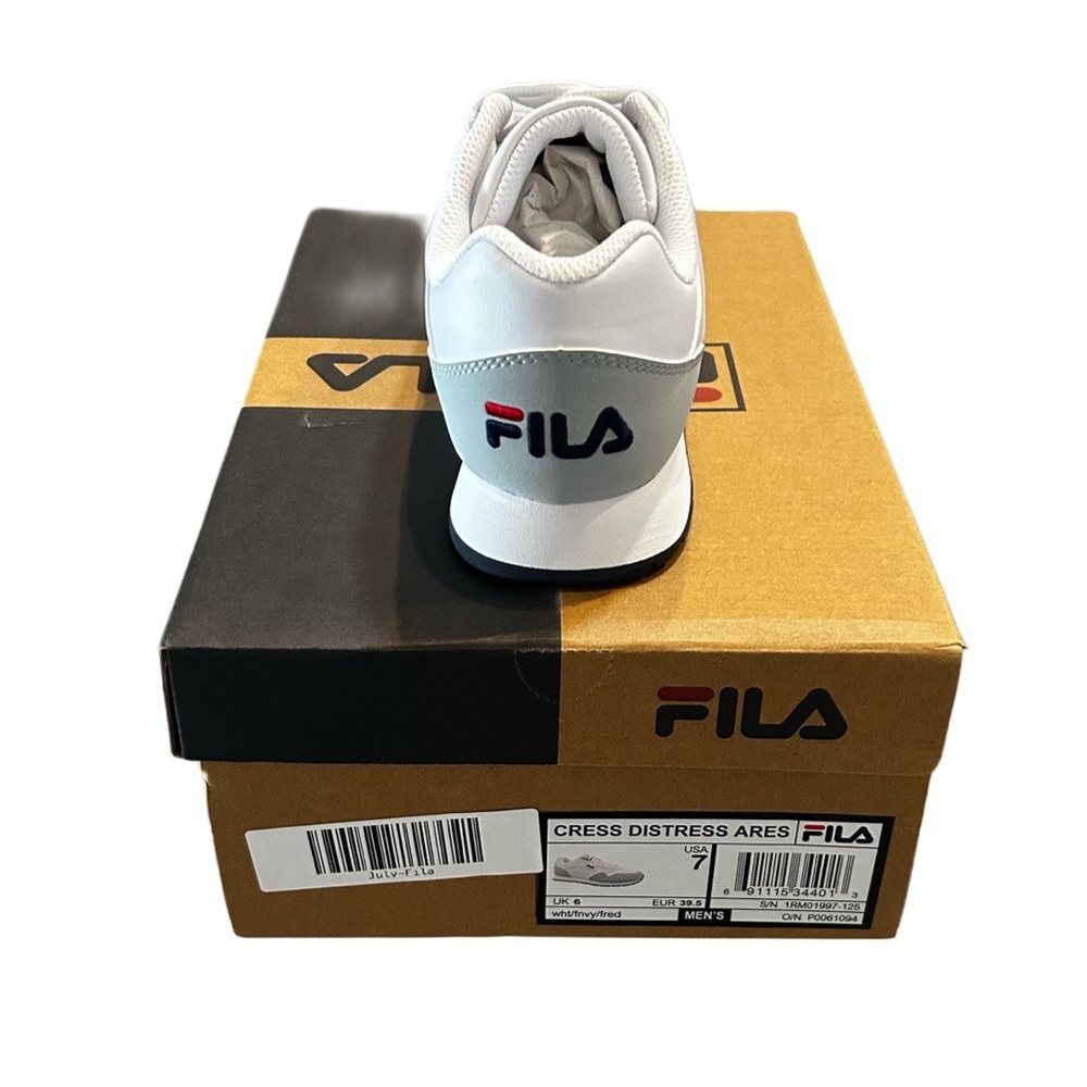Fila Men's Classic White and Gray Sneakers - Picture 4 of 5